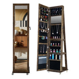 Fashion Simple 360&deg Swivel With Led light Jewelry Cabinet 88467376