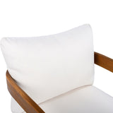 Premium Acacia Wood Outdoor Club Chair, Curved Tub Design, Water-Resistant Cushions, All-Weather N767P314269B