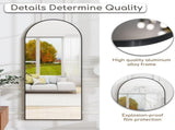 64"x21" Arched Full Length Mirror Freestading Full Body Floor Mirror, Black 26714282