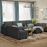 Modular Sectional Sofa with Storage Seat Upgrade Convertible Sofa Couch for Living Room/Deep 27'' B2716P236658