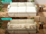 Convertible Corduroy L-shaped Sectional Bed With Storage & Cup Holder Armrest Modern Sleeper 85110393