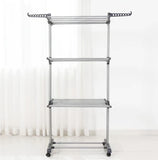Clothes Drying Rack, Oversized 4-Tier Foldable Stainless Steel Drying Rack Clothing, 36130583