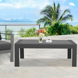ZNTS Rectangle Small Aluminum Grey End Coffee Table Furniture For Patio Garden Outdoor W1828140323