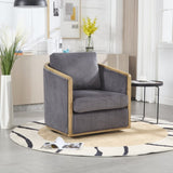COOLMORE Corduroy Barrel Chair, Comfortable Accent Sofa Chair for Living Room, 360 Degree W395P220272