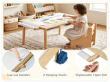 6-in-1 Kids Adjustable Height Sensory Activity with Chair, Natural Pine Wood Water Sand Play 61411915