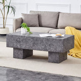 Modern Simple Gray Texture MDF Coffee Table - 43.3"x21.6"x17.2" Practical Model.Making it an ideal W1151P224252