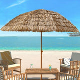 8'Thatch Patio Tiki Umbrella Tropical Palapa Raffia Tiki Hut Hawaiian Hula Beach Umbrella,Straw W2516P180015