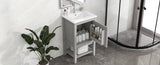 20" Bathroom Vanity with Sink, Bathroom Cabinet with Soft Closing Door, Storage Rack and Open Shelf, WF308492AAE