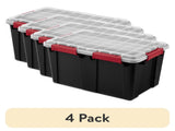 (4 pack)13.5 Gallon WaterProof Plastic Storage Bin with Lid, Gasket Seal and Durable Latches, 97403388