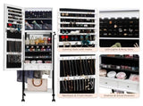 Full mirror wood flooring style, with storage shelves, white light beads, detachable foldable 75722824