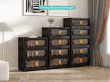 Plastic Folding Storage Cabine,4 Tiers Collapsible Storage Bins with Magnetic Door and 28619518