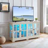 LED Curio Display Cabinet Antique Display Cabinet with Glass Doors Adjustable Shelves for W2275P231690