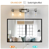 Modern 4-Light Bathroom Vanity Light Fixture - Brushed Nickel Finish with Clear Glass Shades, W1340P206668