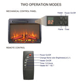 ZNTS 23 inch electric fireplace insert, ultra thin heater log set & realistic flame, remote control 26258891