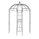 ZNTS 207*207*270cm Courtyard Wrought Iron Gazebo Iron Arch Black 84837091