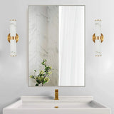 Golden Elegant Resin Wall Sconce,Set of 2,Modern Vertical Light Fixture for Bathrooms, Hallways, W1340P189553