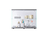 Two-door Glass Display Cabinet 2 Shelves with Door, Floor Standing Curio Bookshelf for Living Room W1806104442