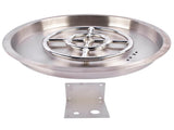 19-inch Recessed Fire Pit Pan Stainless Steel Fire Pit Burner Kit Round Indoor or Outdoor 42593221