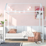 ZNTS House Bed Frame Twin Size , Kids Bed Frame Metal Platform Bed Floor Bed for Kids Boys Girls No Box WF286771AAK