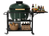 Outdoor Grill Table for Big Green Egg Style BBQ, Heavy Duty Metal Cart Prep Table with Wheels, 09927084