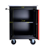 DOUBLE-DOOR CLAPBOARDl MULTI-FUNCTION TOOL CART--BLAK&RED W1102P245240
