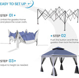 ZNTS Outdoor 11x 11Ft Pop Up Gazebo Canopy With Removable Zipper Netting,2-Tier Soft Top Event 30267697