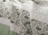 6 Piece Cotton Percale Quilt Set with Throw Pillows King/Cal King B035P294113