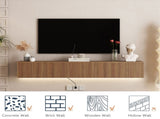 Floating TV Stand Wall Mounted with 16 Color LEDs,69" Modern TV Stand, Floating TV Cabinet W1321P301176