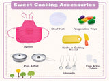 Interactive Kids Play Kitchen with Ice Maker & Chalkboard, Corner Design Pretend Cooking Set with 58335209