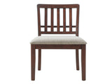 2-Piece Modern Scandinavian Chairs, Curved Wood Backrest with Gray Fabric Seat, Finish for 07427391