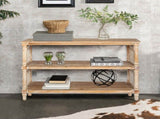 Rustic 3 - Tier Console Table with Gothic - Inspired Details, 47.24" Long Wooden Entryway Table for W2295P365031