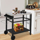 ZNTS Stainless Steel Flattop Grill Cart, Movable BBQ Trolley Food Prep Cart, Multifunctional Worktable 87068651