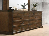 Maderne Traditional Wood Panel 6 pieces Queen Bed set with Dresser, Mirror, Two Nightstands, Chest T2574P204905