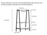 (Black) Solid Oak Wood Clothes Rack, Black Rattan Rack-clothes Rack with Shelves, Cloth W1283P298205