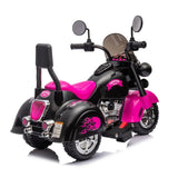 Kids Ride On Motorcycle Toy, 3-Wheel Chopper Motorbike with LED Colorful Headlights Horn, Pink 6V W2823P220542