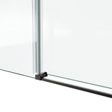 60*72" Fixed & Sliding Shower Door, Round Tube Hardware, Clear Glass Shower Door, 3/8 SGCC 85624409