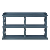 Console with 3-Tier Open Storage Spaces And Roman Column Effect Support Legs,Narrow Sofa Entry W1445P162731