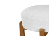 Vera Indoor Wooden Upholstered Barstool, Walnut Finish and Ivory Upholstery, Set of 2 N775P333869W