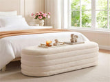 White Upholstered Storage Bench with Gas Struts 660LBS Seating Capacity for Bedroom 41466340