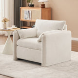 002 Fixed-Modern Sofa Chair, Elegant Single Sofa Chair with Soft Chenille Cushion for Living Room, W2636P232353