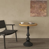 Wooden Ends Retro Side French Country Accent Coffee Side Modern Small Round Tea W808P232205