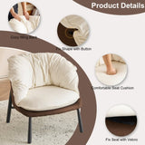 Velvet Accent Chair Barrel Chair with Metal Legs Modern Comfy Armchair Accent Reading Chair for 99876749