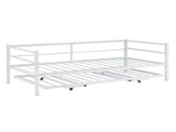 White Twin Size Metal Sofa Bed - Convertible Daybed with Pull-Out Trundle , Multi-Functional for 56157285