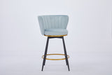 Countereight Bar Stools Set of 2, 360&deg Swivel Upholstered Barstools with Backs and Metal Legs, 93014795