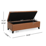 STORAGE PU OTTOMAN Orange Brown N757P191012T