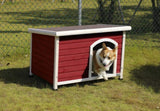 Medium Wooden Outdoor Dog House, Waterproof Roof, Elevated Floor, Adjustable Plastic Feet, Red W142763831