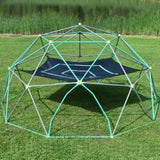 12ft Geometric Dome Climber Play Center, Kids Climbing Dome Tower with Hammock, Rust & UV Resistant MS322584AAF