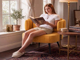 Decorative armchair with a spring seat cushion and slipcover, Chenille living room tub chair, W5188P462022