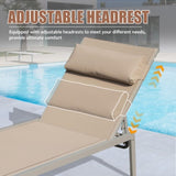 Patio Chaise Lounge Set of 3, Aluminum Pool Lounge Chairs with Side Table, Outdoor Adjustable W1859P172239