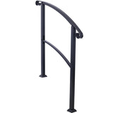 Handrails for Outdoor Steps, Fit 1 or 3 Steps Outdoor Stair Railing, White Wrought Iron Handrail, W465124226